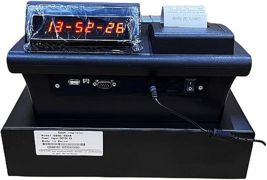 Electronic Cash Register with UV Counterfeit Currency Detector – Multi-Functional Commercial ECR for Fast Food, Convenience Stores, & Retail Shopping Malls