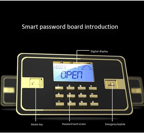 Fireproof & Waterproof Digital Security Safe – Biometric Fingerprint & Electronic Key Access Safety Box for Home & Office (35x30x30cm)