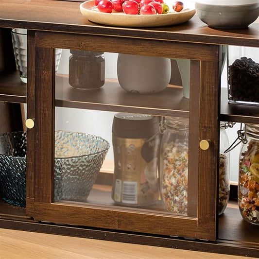 Multifunctional Kitchen Storage Cabinet & Organizer Rack – Tiered Spice Rack, Cutlery Storage, & Fruit Basket Stand