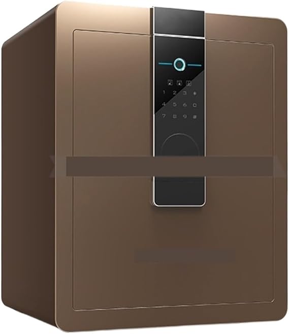 Smart Fingerprint Key Lock Box & Electronic Security Safe – 45cm Height Steel Intelligent Password Safety Box for Home & Office (Coffee Fingerprint)