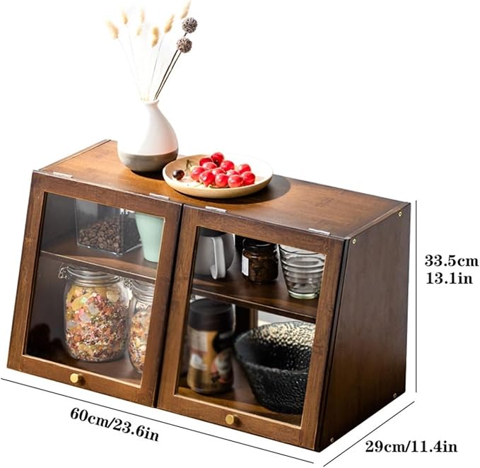 Multifunctional Kitchen Storage Cabinet & Organizer Rack – Tiered Spice Rack, Cutlery Storage, & Fruit Basket Stand