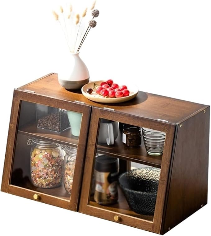 Multifunctional Kitchen Storage Cabinet & Organizer Rack – Tiered Spice Rack, Cutlery Storage, & Fruit Basket Stand