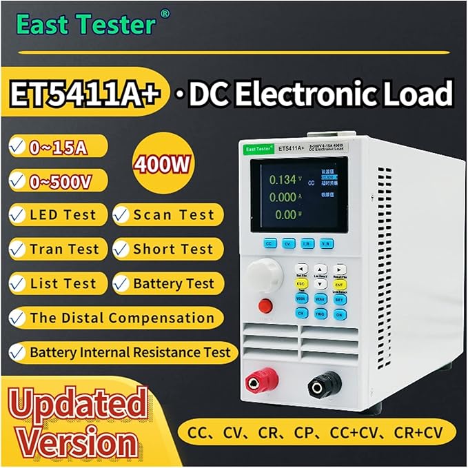 East Tester ET5411A+ Programmable DC Electronic Load – Single-Channel Battery Tester & Engineering Lab Meter with USB Interface
