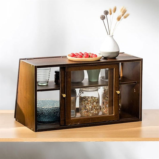Multifunctional Kitchen Storage Cabinet & Organizer Rack – Tiered Spice Rack, Cutlery Storage, & Fruit Basket Stand