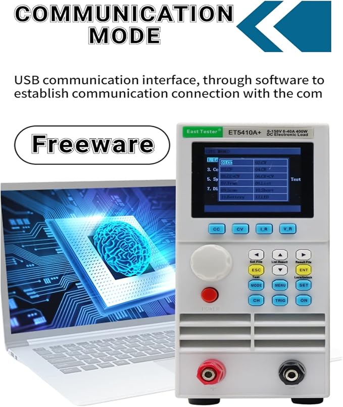 East Tester ET5411A+ Programmable DC Electronic Load – Single-Channel Battery Tester & Engineering Lab Meter with USB Interface