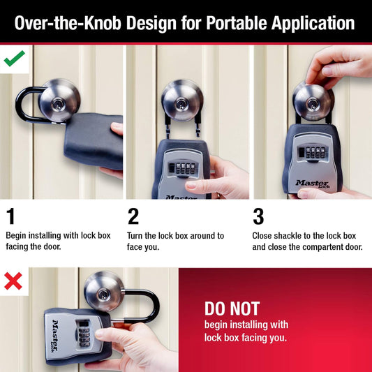 Resettable Combination Key Lock Box – Heavy-Duty Steel & Vinyl Weather-Resistant Security Box